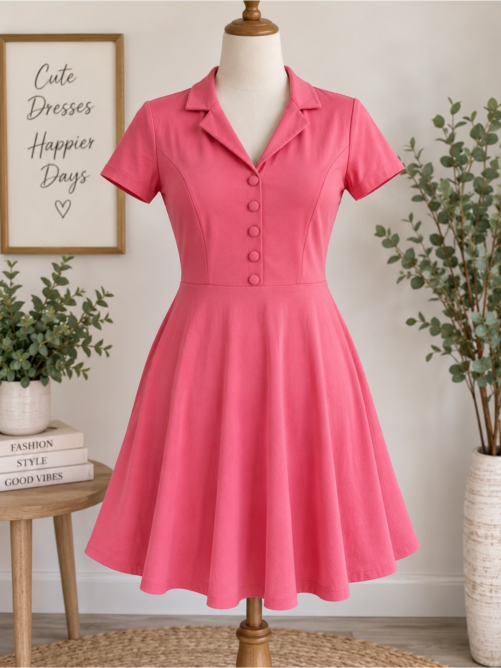 NWOT! Wedtrend Vintage-Inspired Pink Fit & Flare Dress Size XXl. B2